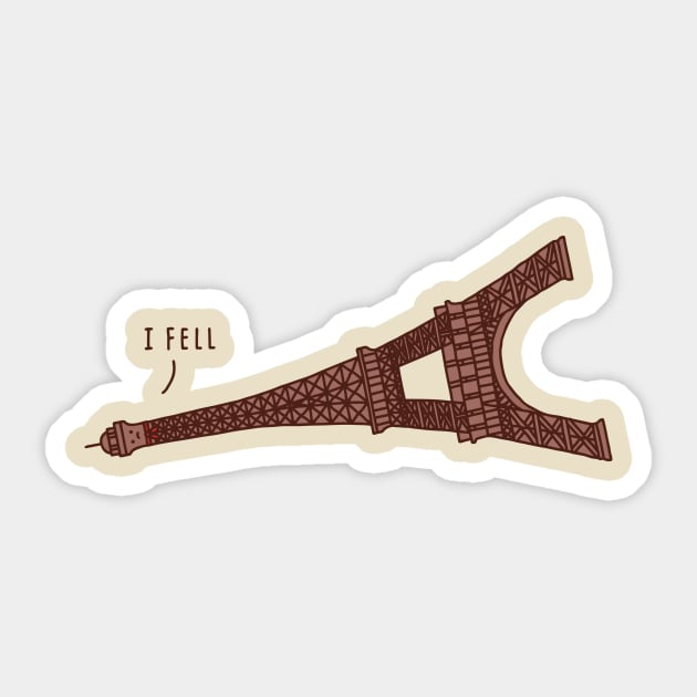 I Fell Sticker by Haasbroek